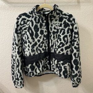 Nike Leopard Sherpa Zip Up Jacket